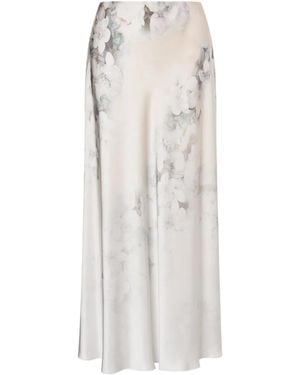 Alberta Ferretti Satin Maxi Skirt - White