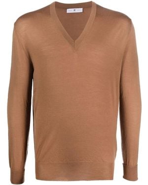 PT Torino Maglione Con Scollo A V - Marrone