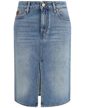 Jacob Cohen Five-Pocket Split Midi Skirt - Blue