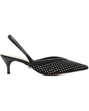 Twentyfourhaitch Secret Crystal-Embellished Slingback Court Shoes - Black