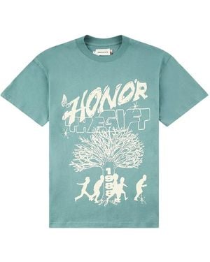 Honor The Gift Family Tree T-Shirt - Blau