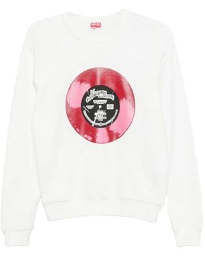 KENZO Sounds Graphic-Print Raglan-Sleeve Sweatshirt - White