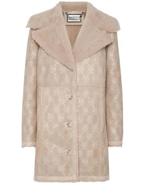 Philipp Plein モノグラム コート - ナチュラル