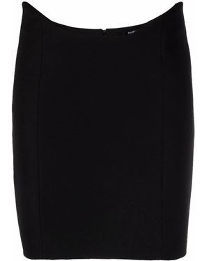 Balmain Curved Waist Fitted Skirt - Black