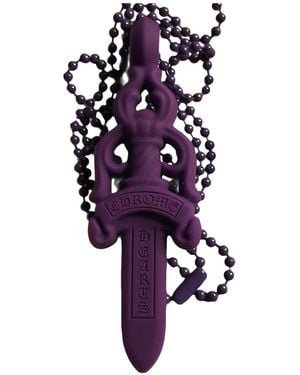 Chrome Hearts Dagger-Pendant Ball-Chain Necklace - Blue
