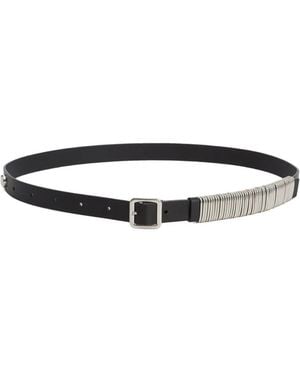 Jil Sander Leather Metal-Ring Belt - White