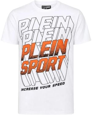 Philipp Plein Ps Fluo Logo-Print Crew-Neck T-Shirt - White