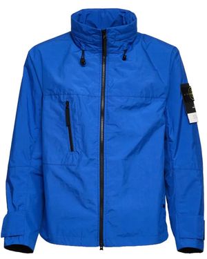 Stone Island Zip Metal Lamina Jacket - Blue