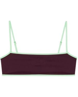 Kiki de Montparnasse Contrast Straight Neck Bikini - Purple