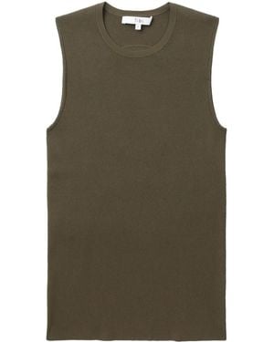 Tibi Cutout-Detail Ribbed Top - Green