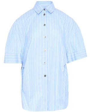 Enfold Striped 3D Short-Sleeve Shirt - Blue