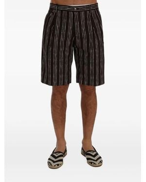 Dolce & Gabbana Short En Coton À Rayures - Black