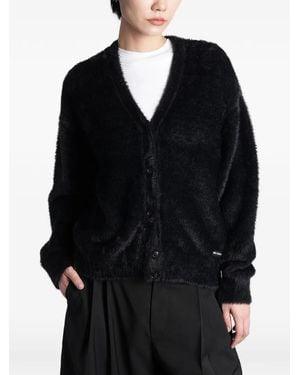 Alexander Wang Textured Chenille V-Neck Cardigan - Black