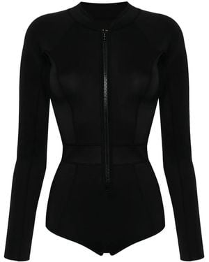 Duskii Zip-Up Long-Sleeved Swimsuit - Black