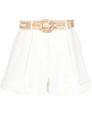 Zimmermann ベルテッド ショートパンツ - ホワイト