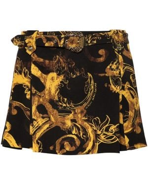 Versace Jeans Couture Watercolour Couture-Print Mini Skirt - Black