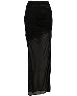 GAUGE81 Tiroi Layered Semi-sheer Skirt - Black
