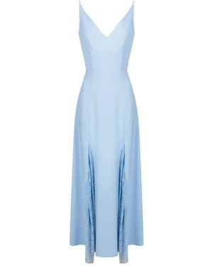 Lethicia Bronstein Georgia Lace-Panel Maxi Dress - Blue