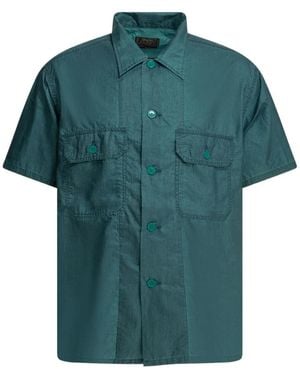 Beams Plus Short-Sleeve Button-Up Shirt - Green
