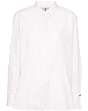 Tommy Hilfiger Striped Poplin Shirt - White