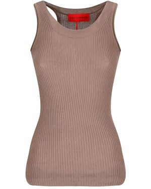 Wild Cashmere Ribbed Tank Top - Brown