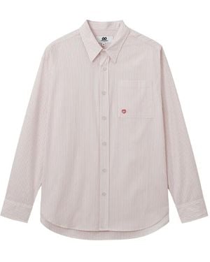 Chocoolate Chemise En Coton À Rayures Et Détail De Poche - White