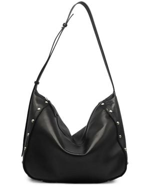 HTC Studded Leather Shoulder Bag - Black