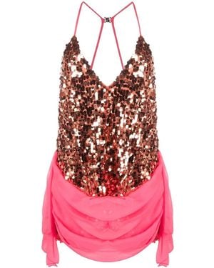 DSquared² Sequin-embellished Mini Dress - Pink