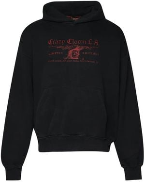 Crazy Clown L.A. Crazy Clown Town Logo-Print Hoodie - Black