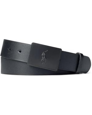 Polo Ralph Lauren Pony-Plaque Leather Belt - Blue
