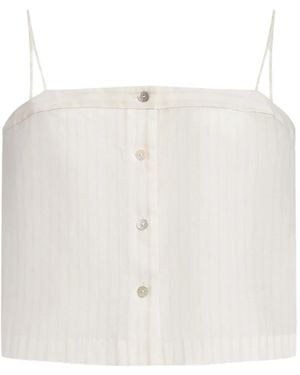 12 STOREEZ Blusa a rayas diplomáticas - Blanco