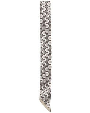 Tagliatore Geometric Patterned Scarf - White
