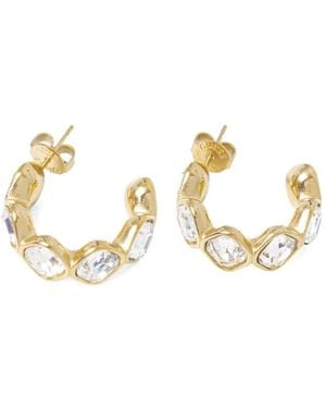 Guess Crystal-Embellished Hoop Earrings - Metallic