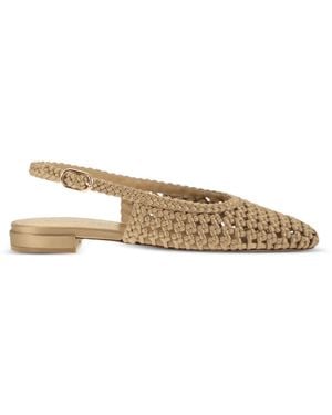 Stuart Weitzman Marina Woven Slingback Ballet Flats - Natural