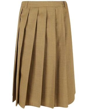 Prada Midirock Im Layering-Look - Natur
