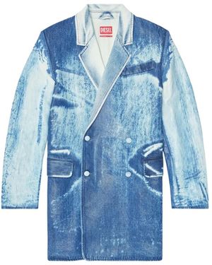 DIESEL Abrigo Con Doble Botonadura - Azul