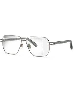 Philipp Plein Geometric-Frame Glasses - White