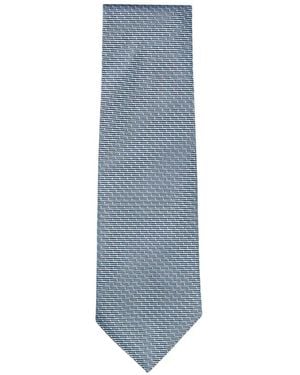 BOSS Micro-Textured Silk Tie - Blue