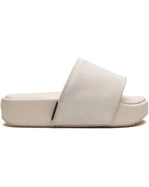 Y-3 Leather Slides - White
