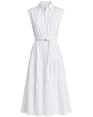 Michael Kors Tiered Shirt Midi Dress - White