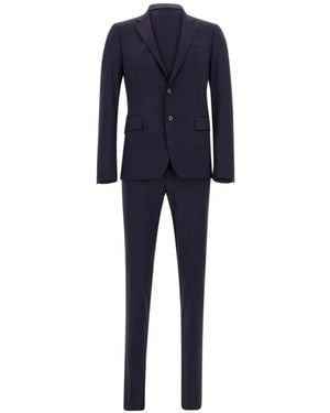 Brian Dales Single-Breasted Slim-Fit Suit - Blue