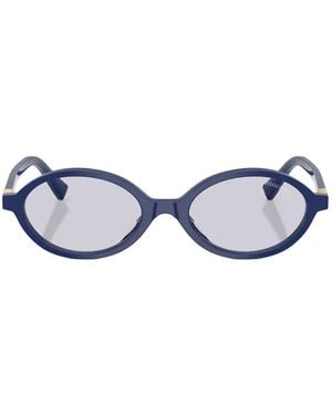 Miu Miu Gafas De Sol Con Montura Oval - Blanco