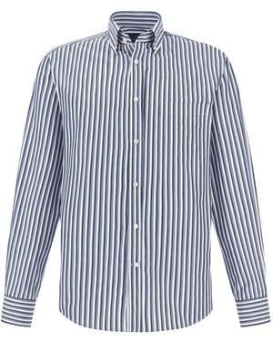 Paul & Shark Striped Cotton Shirt - Blue