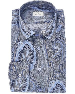 Etro Paisley-Print Shirt - Blue