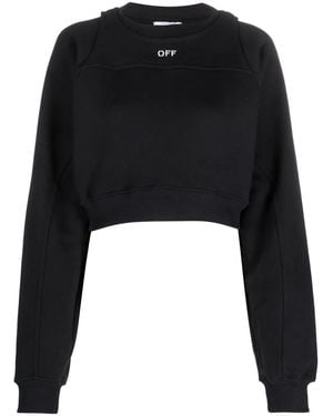 Off-White c/o Virgil Abloh Sudadera corta con logo estampado - Negro