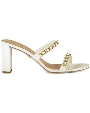 Veronica Beard 76Mm Gretchen Chain-Embellished Sandals - Metallic
