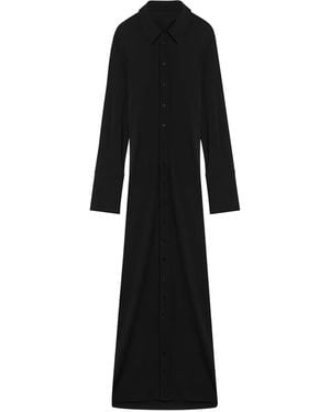 Sportmax Button-Front Maxi Shirt Dress - Black
