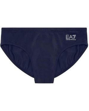 EA7 Logo-Print Swimming Briefs - Blue