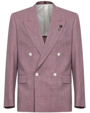 Lardini Double-Breasted Blazer - Purple