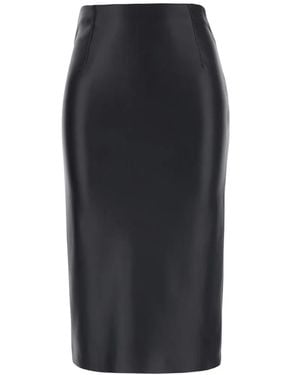 Jucca Concealed-Fastening Rear-Slit Midi Skirt - Black